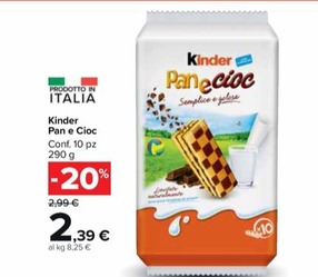 Offerta per Kinder - Pan E Cioc a 2,39€ in Carrefour Market