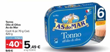 Offerta per Asdomar - Tonno Olio Di Oliva a 5,49€ in Carrefour Market