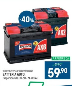 Offerta per Arexons - Batteria Auto. a 59,9€ in CFadda