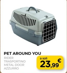Offerta per Pet Around You - Trasp Rider 1 Metal Door Azzurro a 23,99€ in Arcaplanet