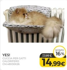 Offerta per Yes! - Cuccia Per Gatti Calorifero Cm.48x30x26 a 14,99€ in Arcaplanet