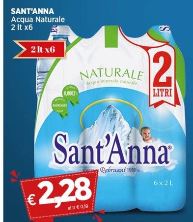 Offerta per Sant'anna - Acqua Naturale a 2,28€ in Coop