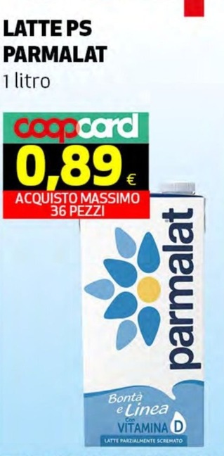 Offerta per Latte parzialmente scremato a 0,89€ in Coop