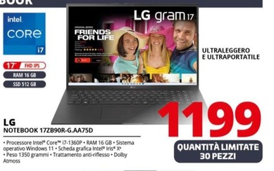 Offerta per LG - Notebook 17ZB90R-G.AA75D a 1199€ in Comet