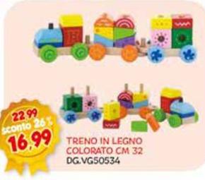 Offerta per Treno In Legno Colorato Cm 32 a 16,99€ in Toysuper