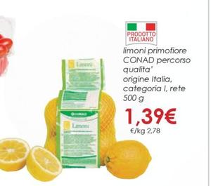 Offerta per Conad - Limoni Primofiore Percorso Qualita' Origine Italia, Categoria I, Rete a 1,39€ in Conad