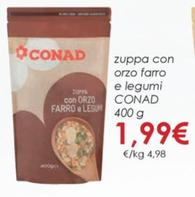 Offerta per  Conad - Zuppa Con Orzo Farro E Legumi  a 1,99€ in Conad