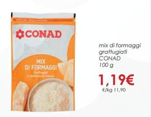 Offerta per Conad - Mix Di Formaggi Grattugiati a 1,19€ in Conad