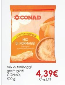 Offerta per Conad - Mix Di Formaggi Grattugiati a 4,39€ in Conad