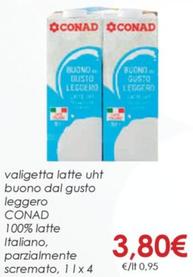 Offerta per  Conad - Valigetta Latte UHT Buono Dal Gusto Leggero 100% Latte Italiano, Parzialmente Scremato a 3,8€ in Conad