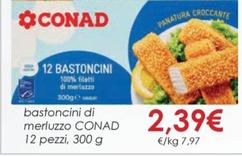 Offerta per  Conad - Bastoncini Di Merluzzo  a 2,39€ in Conad
