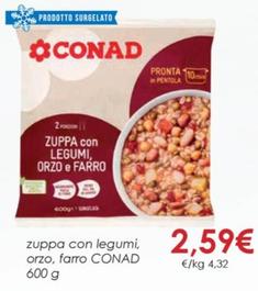 Offerta per  Conad - Zuppa Con Legumi, Orzo, Farro  a 2,59€ in Conad