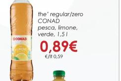 Offerta per  Conad - The' Regular Izero Pesca, Limone, Verde a 0,89€ in Conad