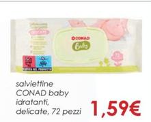 Offerta per  Conad - Salviettine Baby Idratanti, Delicate a 1,59€ in Conad