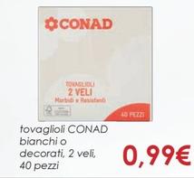 Offerta per Conad - Tovaglioli Bianchi O Decorati a 0,99€ in Conad
