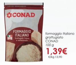 Offerta per Conad - Formaggio Italiano Grattugiato a 1,39€ in Conad City