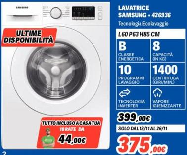 Offerta per Samsung - Lavatrice 426936 a 375€ in Orizzonte