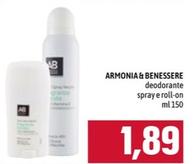 Offerta per Selex - Armonia & Benessere Deodorante Spray E Roll-on a 1,89€ in Emisfero
