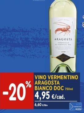Offerta per Vino Vermentino Aragosta bianco Doc 75 cl a 4,95€ in Sapore di Mare
