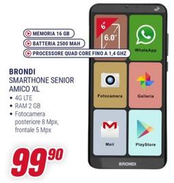 Offerta per Brondi - Smartphone Senior Amico XL a 99,9€ in Trony