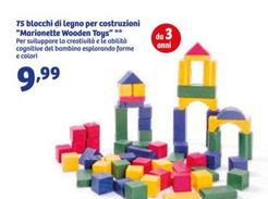 Offerta per 75 Blocchi Di Legno Per Costruzioni "Marionette Wooden Toys" a 9,99€ in IN'S