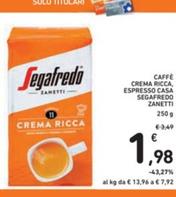 Offerta per Zanetti - Caffè Crema Ricca, Espresso Casa Segafredo a 1,98€ in Spazio Conad