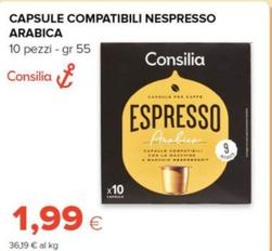 Offerta per Consilia - Capsule Compatibili Nespresso Arabica  a 1,99€ in Tigre