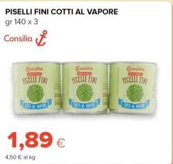 Offerta per Consilia - Piselli Fini Cotti Al Vapore  a 1,89€ in Oasi
