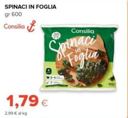 Offerta per Consilia - Spinaci in Foglia  a 1,79€ in Oasi