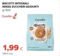 Offerta per Consilia - Biscotti Integrali Senza Zuccheri Aggiunti  a 1,99€ in Oasi