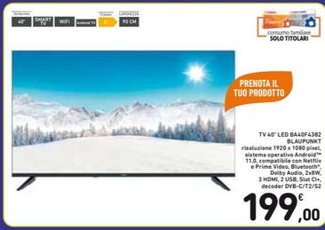 Offerta per Blaupunkt - TV 40" LED BA40F4382 a 199€ in Spazio Conad