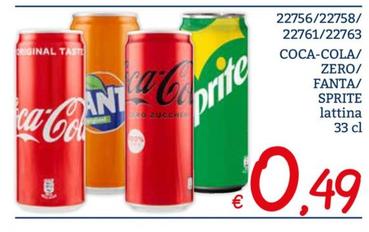 Offerta per Coca-cola/Zero/Fanta/Sprite a 0,49€ in ZONA