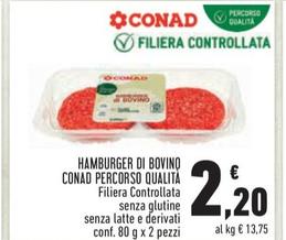 Offerta per Conad - Hamburger Di Bovino Percorso Qualità a 2,2€ in Conad City