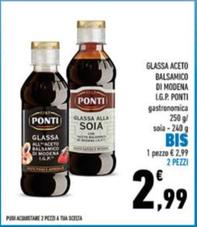 Offerta per Ponti - Glassa Aceto Balsamico Di Modena I.G.P.  a 2,99€ in Conad