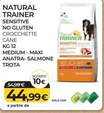 Offerta per Natural Trainer Sensitive Crocchette Cane Kg.12 Medium-Maxi Anatra-Salmone-Trota a 44,99€ in Arcaplanet