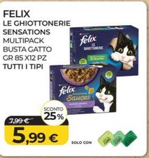 Offerta per Felix - Ghiottonerie-Sensations  Multipack Busta Gatto Gr.85xpz.12 Tutti I Tipi a 5,99€ in Arcaplanet