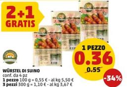 Offerta per Sapor Di Cascina - Würstel Di Suino a 0,36€ in PENNY