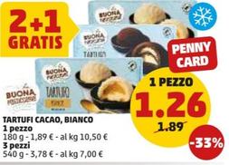Offerta per La Buona Pasticceria - Tartufi Cacao, Bianco a 1,26€ in PENNY