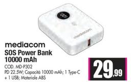 Offerta per Mediacom - Sos Power Bank 10000 Mah a 29,99€ in Wellcome