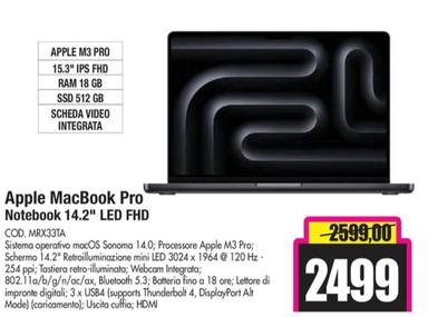 Offerta per Apple - Macbook Pro Notebook 14.2" Led Fhd a 2499€ in Wellcome
