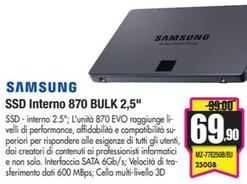Offerta per Samsung - Ssd Interno 870 Bulk 2,5" a 69,9€ in Wellcome
