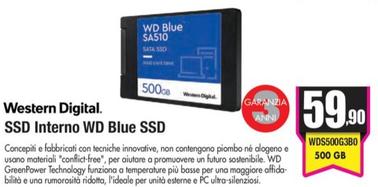 Offerta per Western Digital - Ssd Interno Wd Blue Ssd a 59,9€ in Wellcome
