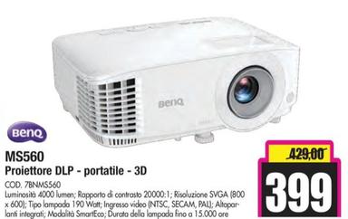 Offerta per Benq - Ms560 Proiettore Dlp - Portatile - 3d a 399€ in Wellcome
