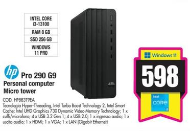Offerta per Hp - Pro 290 G9 Personal Computer Micro Tower a 598€ in Wellcome