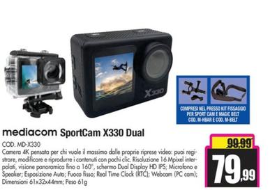 Offerta per Mediacom - Sportcam X330 Dual a 79,99€ in Wellcome