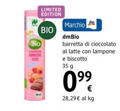 Offerta per DmBio - Barretta Di Cioccolato a 0,99€ in dm