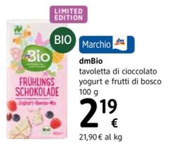 Offerta per DmBio - Tavoletta Di Cioccolato a 2,19€ in dm