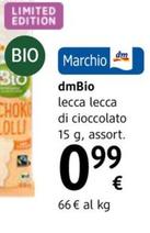 Offerta per DmBio - Lecca Lecca Di Cioccolato15 G, Assort. a 0,99€ in dm