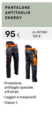 Offerta per Pantalone Energy Con Protezione Antitaglio a 95€ in Efco