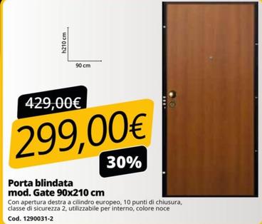 Offerta per Porta Blindata Mod. Gate 90x210 Cm a 299€ in Bricoio